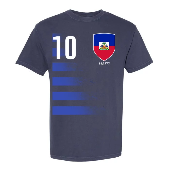 Haiti Football Soccer Futbol Jersey Garment-Dyed Heavyweight T-Shirt