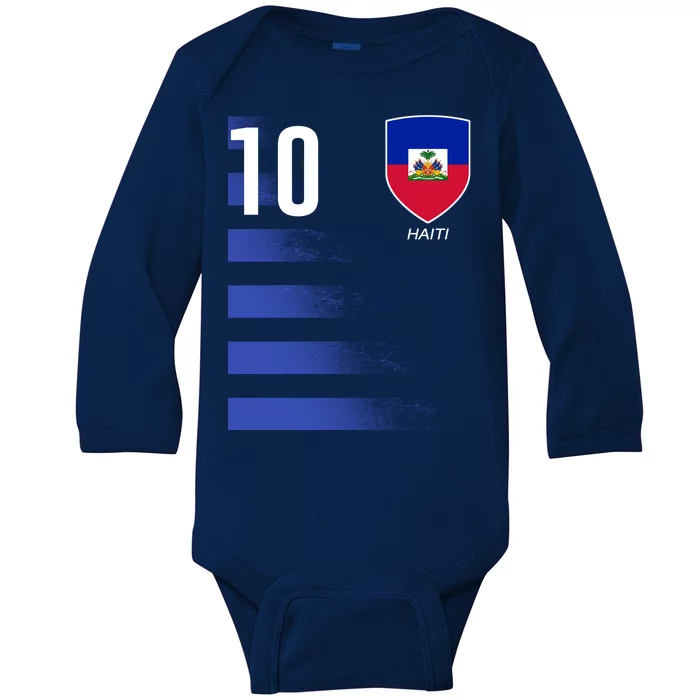 Haiti Football Soccer Futbol Jersey Baby Long Sleeve Bodysuit