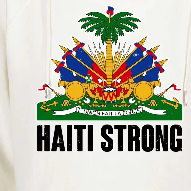 Haiti Strong Flag Symbol Logo Womens Funnel Neck Pullover Hood