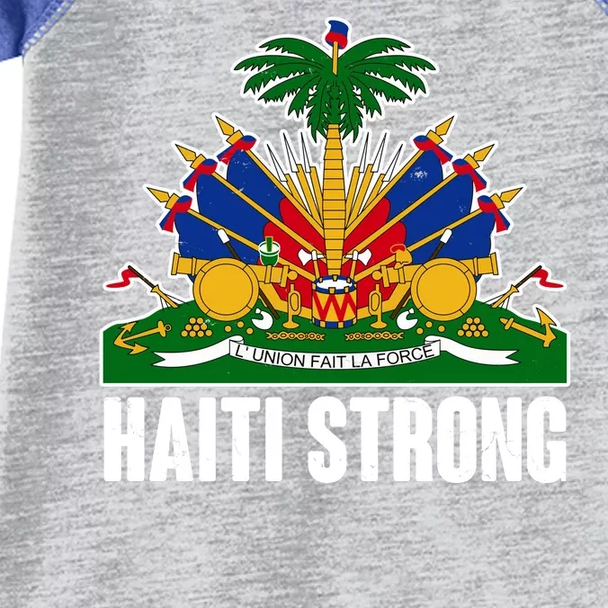 Haiti Strong Flag Symbol Logo Infant Baby Jersey Bodysuit