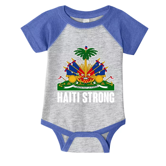 Haiti Strong Flag Symbol Logo Infant Baby Jersey Bodysuit