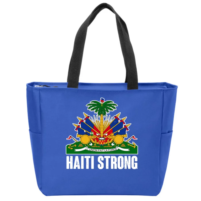 Haiti Strong Flag Symbol Logo Zip Tote Bag