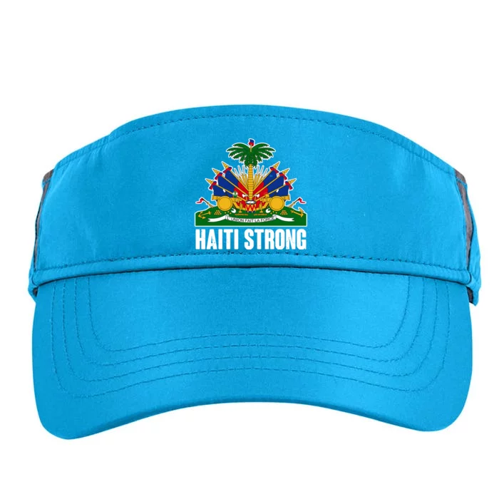 Haiti Strong Flag Symbol Logo Adult Drive Performance Visor