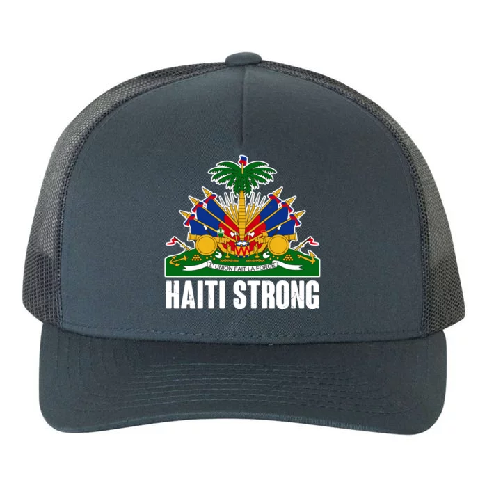 Haiti Strong Flag Symbol Logo Yupoong Adult 5-Panel Trucker Hat