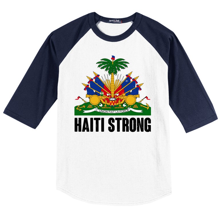 Haiti Strong Flag Symbol Logo Baseball Sleeve Shirt