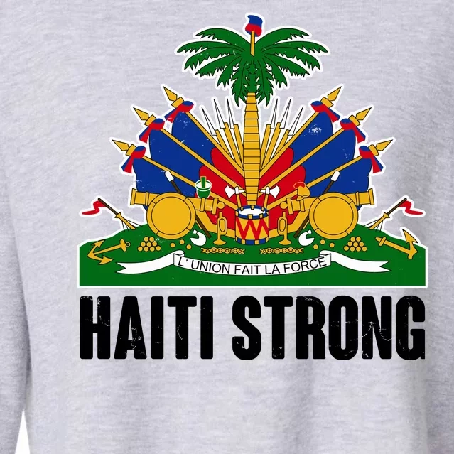 Haiti Strong Flag Symbol Logo Cropped Pullover Crew