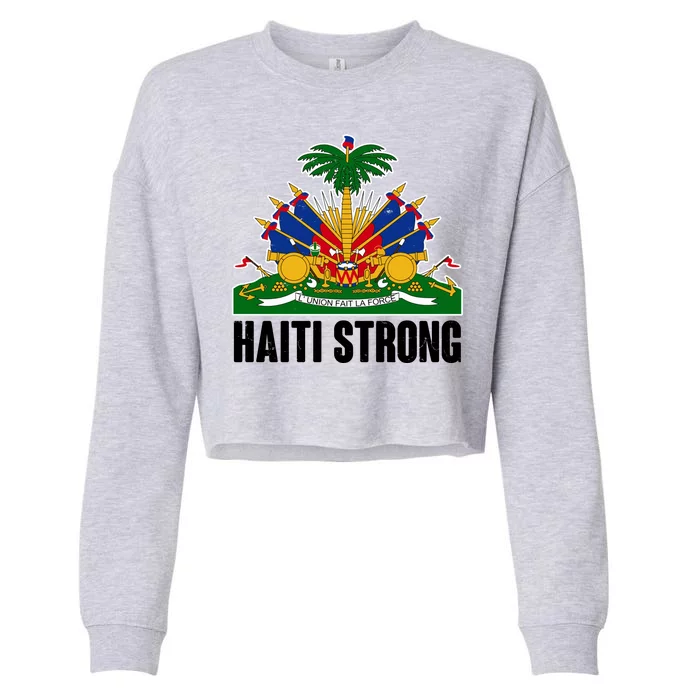 Haiti Strong Flag Symbol Logo Cropped Pullover Crew