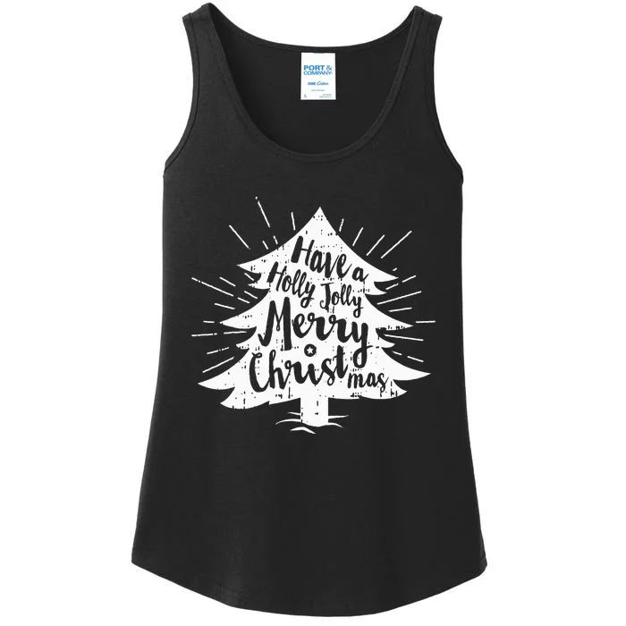 Have A Jolly Holly Christmas Pajama Cool Merry XMas Tree Ladies Essential Tank