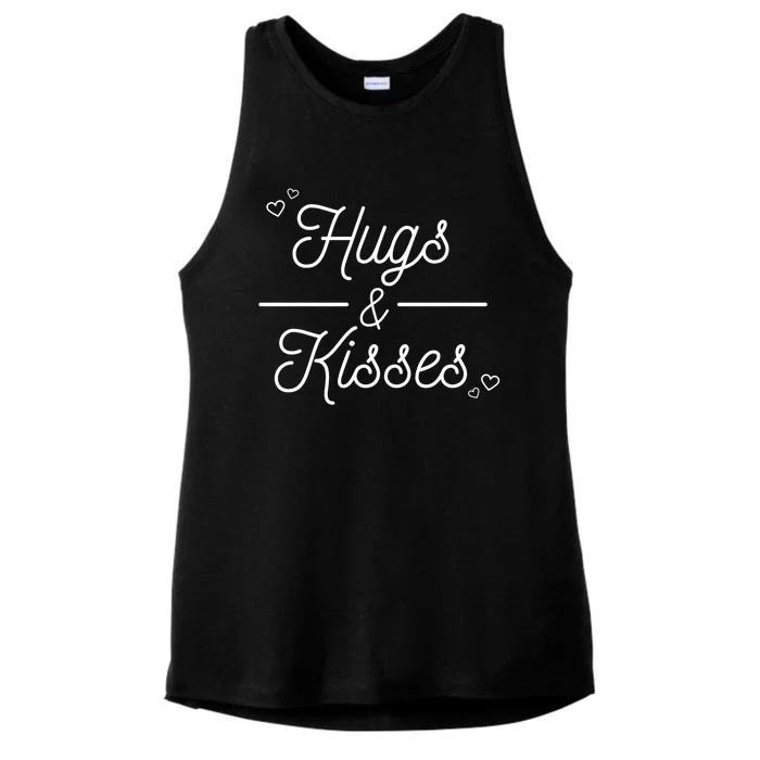 Hugs And Kisses Valentine Ladies Tri-Blend Wicking Tank