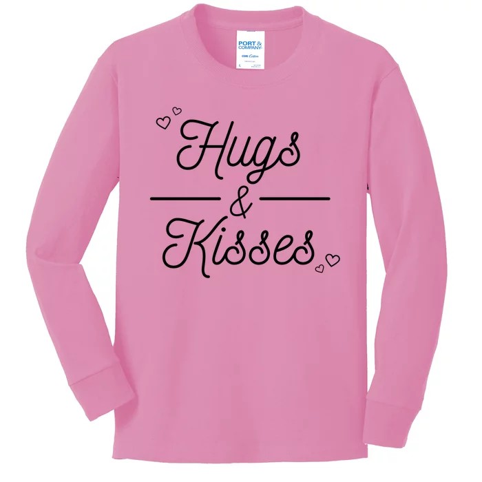 Hugs And Kisses Valentine Kids Long Sleeve Shirt