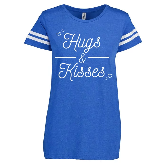 Hugs And Kisses Valentine Enza Ladies Jersey Football T-Shirt