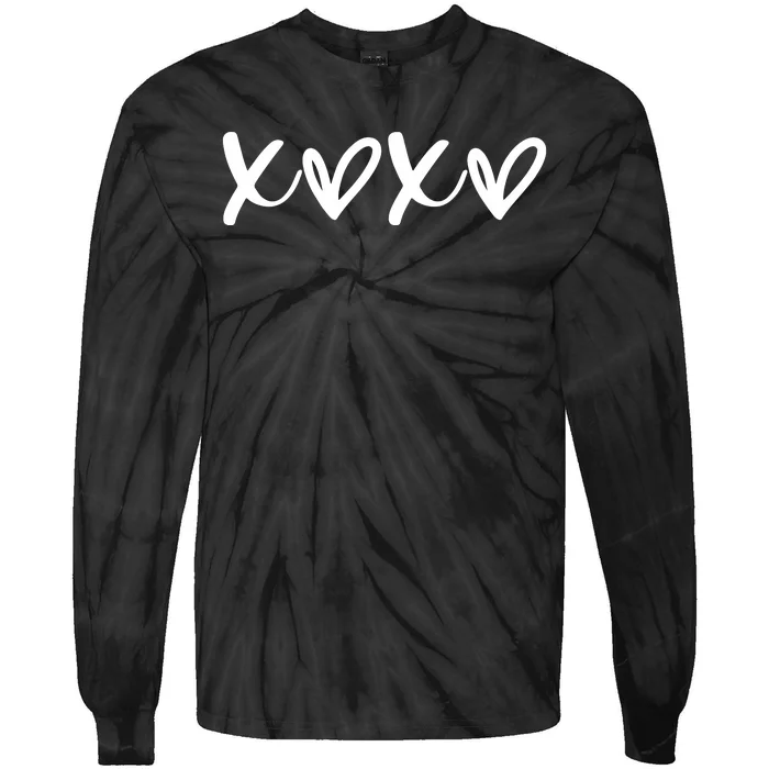 Hugs And Kisses Xoxo Tie-Dye Long Sleeve Shirt