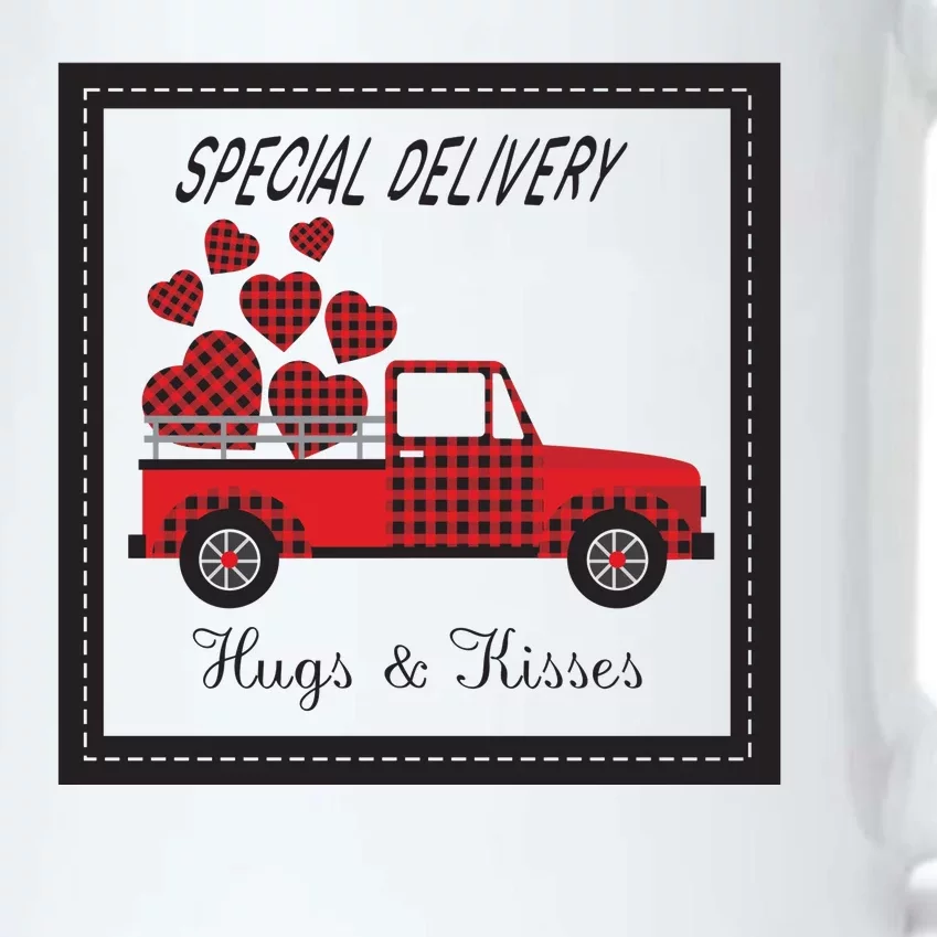 Hugs And Kisses Special Delivery Truck Happy Valentines Day Black Color Changing Mug