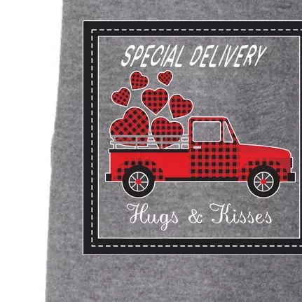 Hugs And Kisses Special Delivery Truck Happy Valentines Day Doggie 3-End Fleece Hoodie