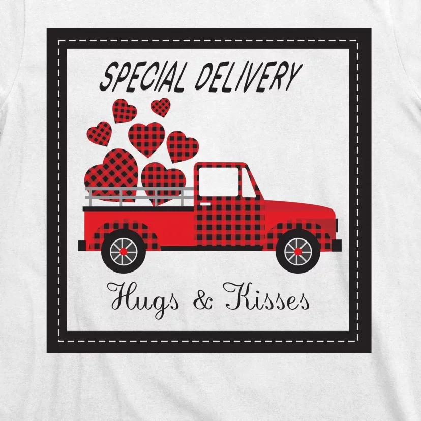 Hugs And Kisses Special Delivery Truck Happy Valentines Day T-Shirt