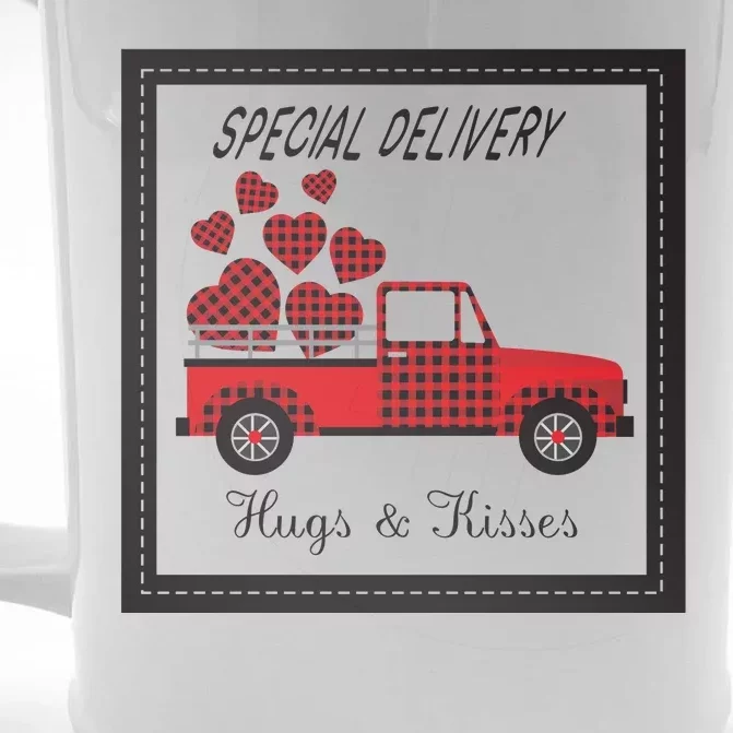 Hugs And Kisses Special Delivery Truck Happy Valentines Day Front & Back Beer Stein