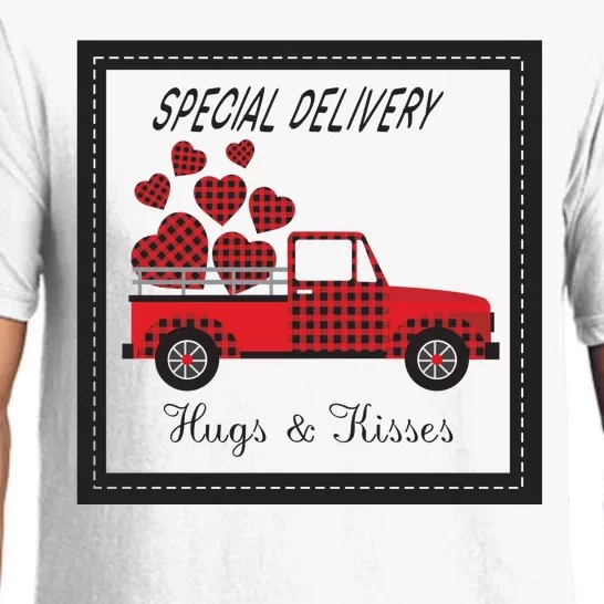 Hugs And Kisses Special Delivery Truck Happy Valentines Day Pajama Set