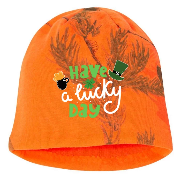 Have A Lucky Day St Patrick's Day Festive Kati - Camo Knit Beanie