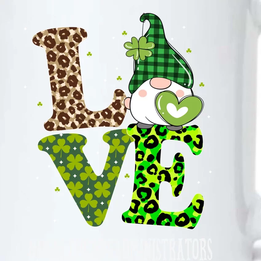 Healthcare Administrators Love St Patricks Day Gnome Leopard Funny Gift Black Color Changing Mug