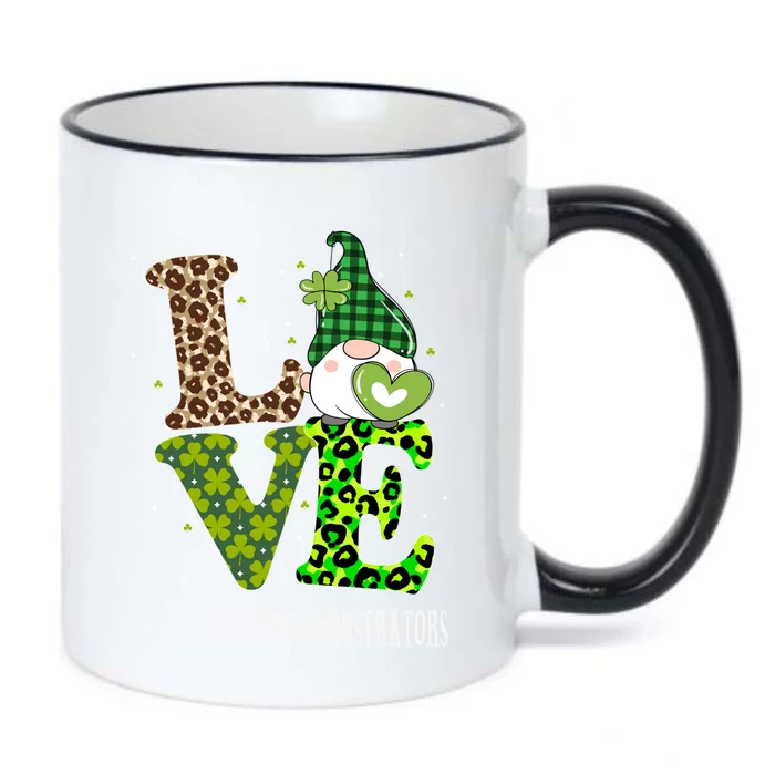 Healthcare Administrators Love St Patricks Day Gnome Leopard Funny Gift Black Color Changing Mug