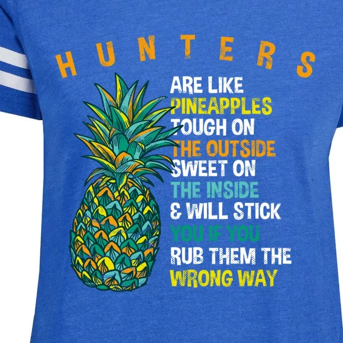 Hunters Are Like Pineapples Hunting Summer Hunt Tropical Meaningful Gift Enza Ladies Jersey Football T-Shirt