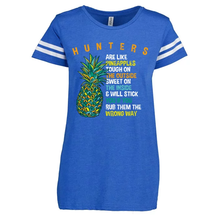 Hunters Are Like Pineapples Hunting Summer Hunt Tropical Meaningful Gift Enza Ladies Jersey Football T-Shirt