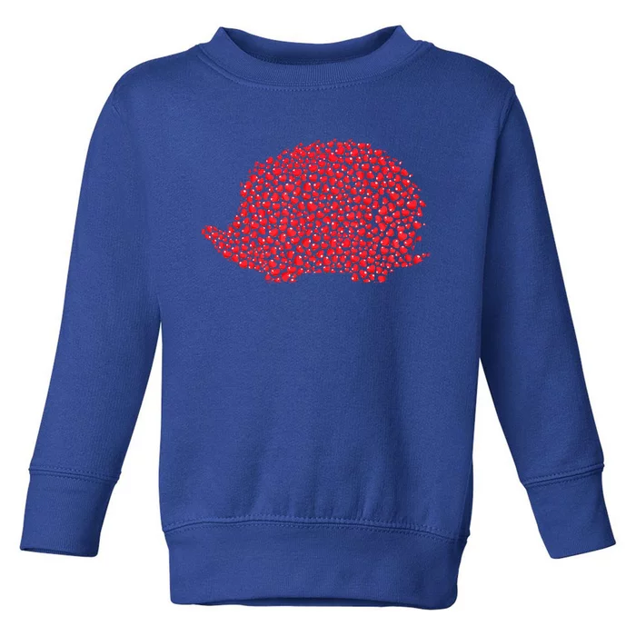 Hedgehog Animal Lover Heart Shape Hedgehog Valentine Day Gift Toddler Sweatshirt