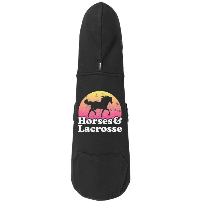 Horse and Lacrosse  or Horses Doggie 3-End Fleece Hoodie