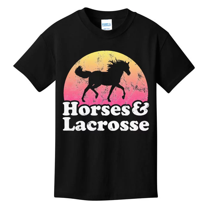 Horse and Lacrosse  or Horses Kids T-Shirt