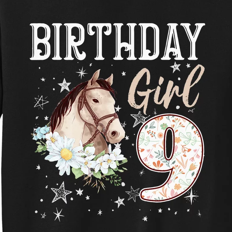 Horse Animal Lovers 9th Birthday Bday 9 Year Old Tall Sweatshirt