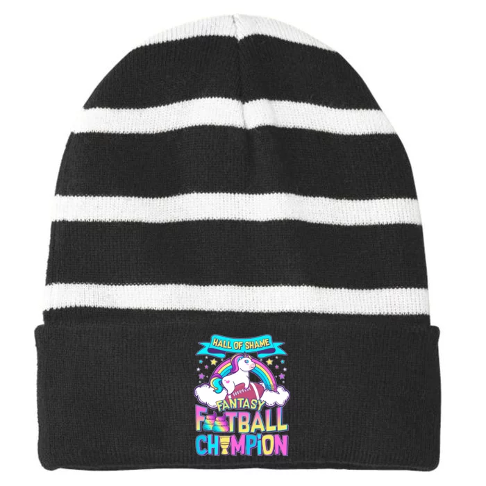 Hall of Shame Fantasy Football Chumpion Striped Beanie with Solid Band