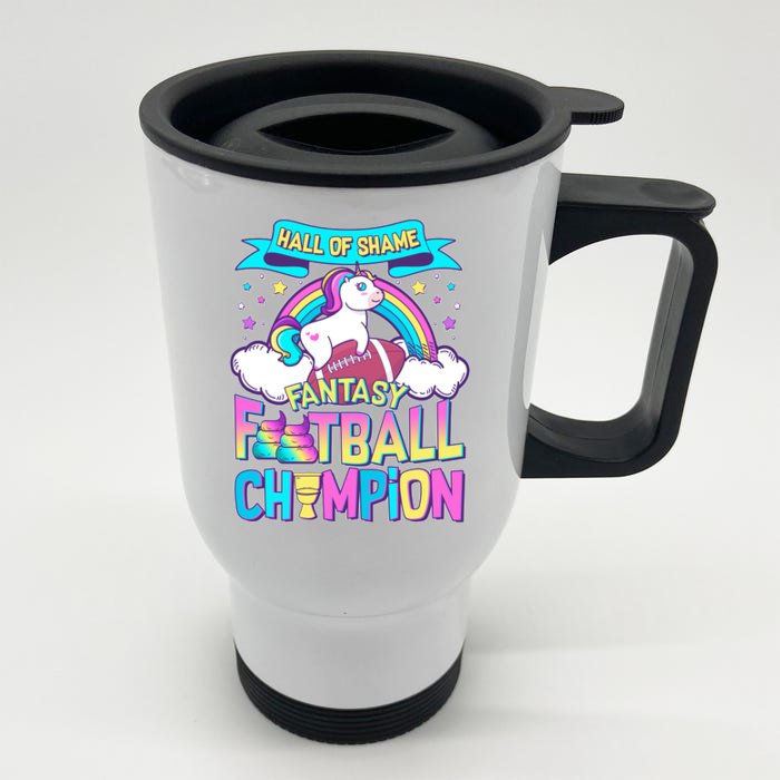 Hall of Shame Fantasy Football Chumpion Front & Back Stainless Steel Travel Mug