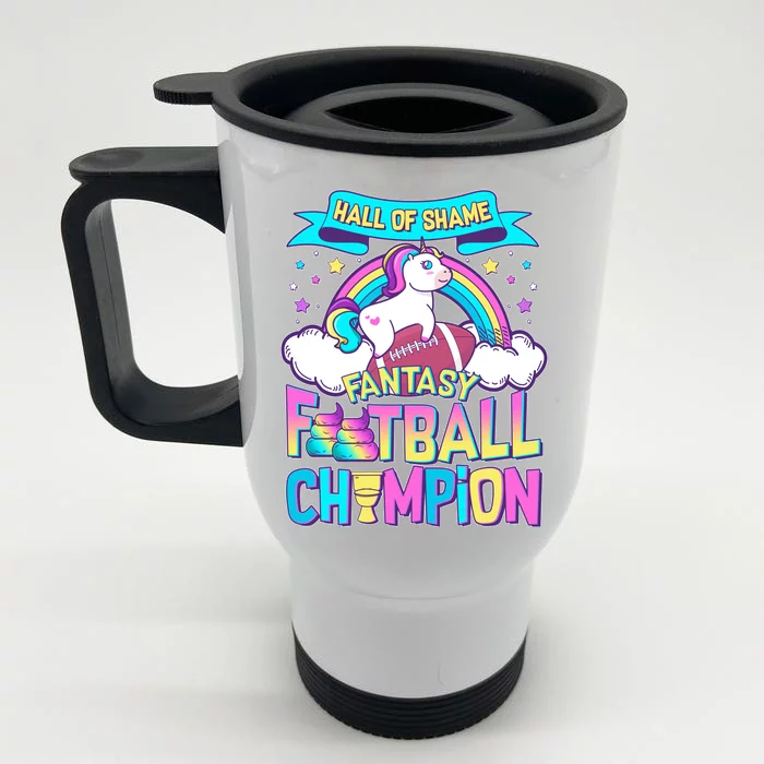 Hall of Shame Fantasy Football Chumpion Front & Back Stainless Steel Travel Mug