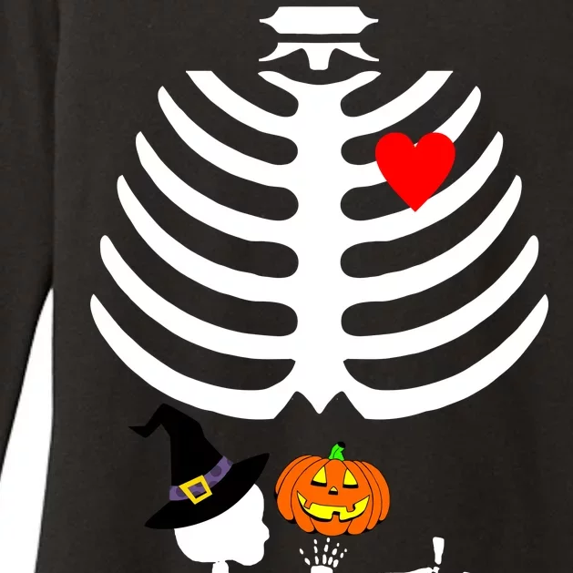 Halloween Baby Skeleton Pumpkin Womens CVC Long Sleeve Shirt