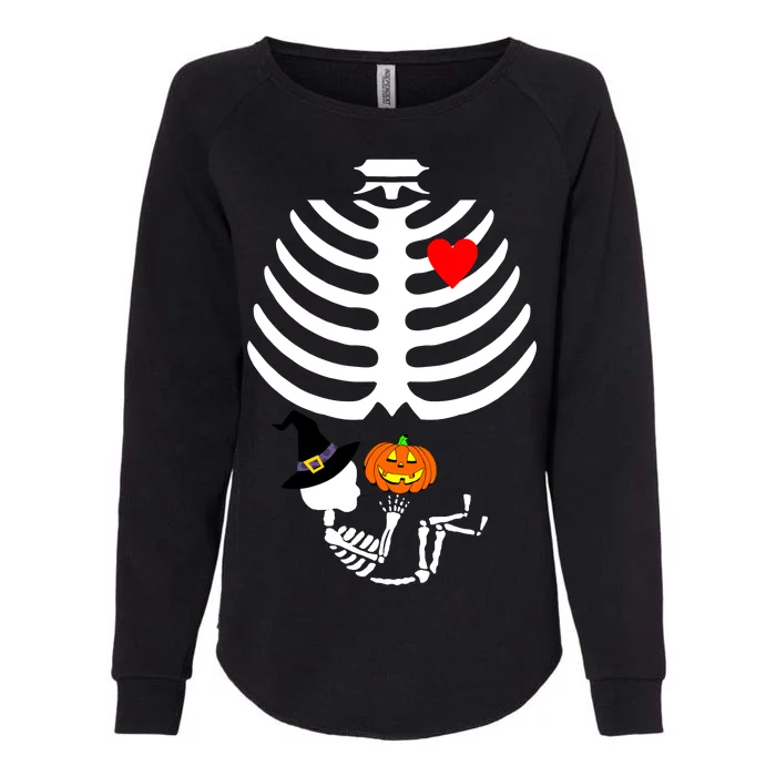 Halloween Baby Skeleton Pumpkin Womens California Wash Sweatshirt