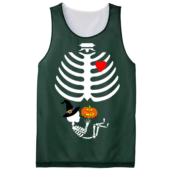 Halloween Baby Skeleton Pumpkin Mesh Reversible Basketball Jersey Tank