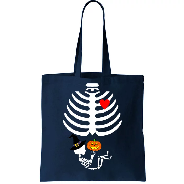 Halloween Baby Skeleton Pumpkin Tote Bag