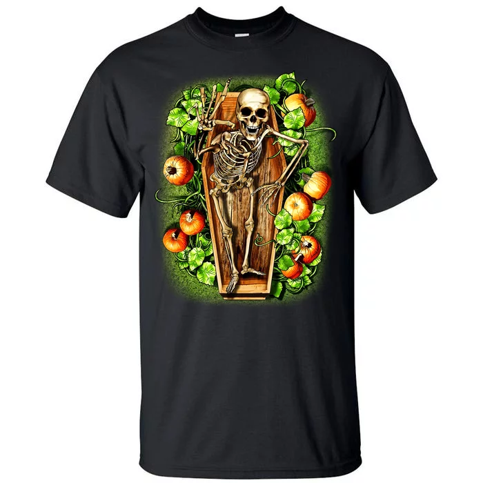 Halloween Casket Pumpkin Patch Tall T-Shirt