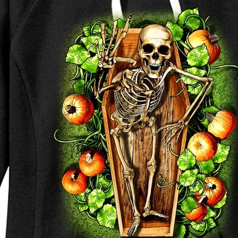 Halloween Casket Pumpkin Patch Women's Fleece Hoodie