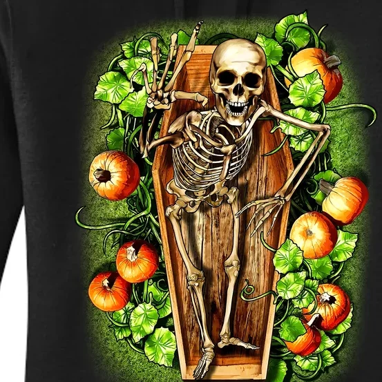 Halloween Casket Pumpkin Patch Women's Pullover Hoodie