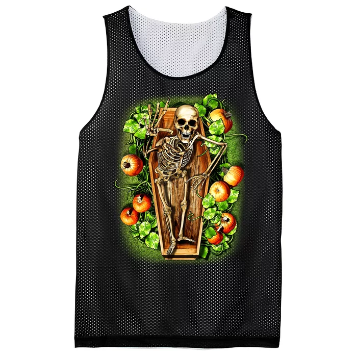 Halloween Casket Pumpkin Patch Mesh Reversible Basketball Jersey Tank