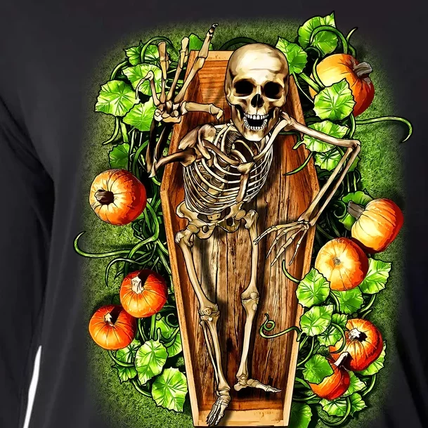 Halloween Casket Pumpkin Patch Cooling Performance Long Sleeve Crew