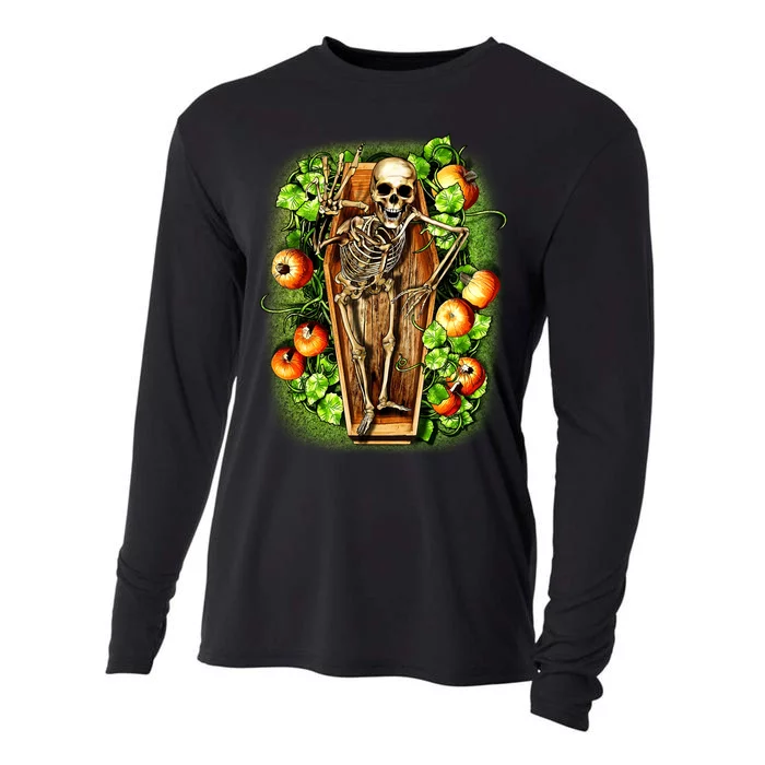 Halloween Casket Pumpkin Patch Cooling Performance Long Sleeve Crew