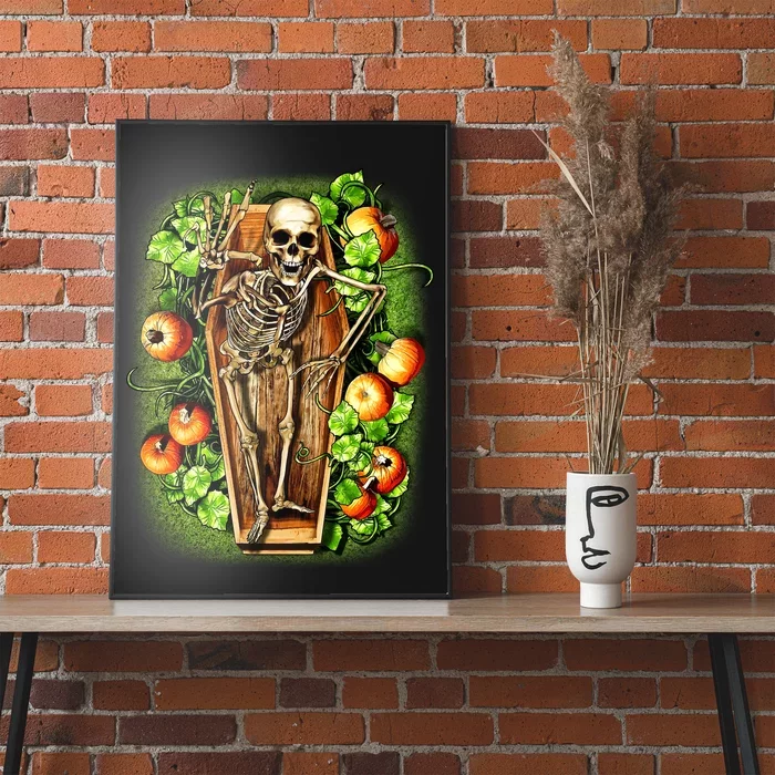 Halloween Casket Pumpkin Patch Poster