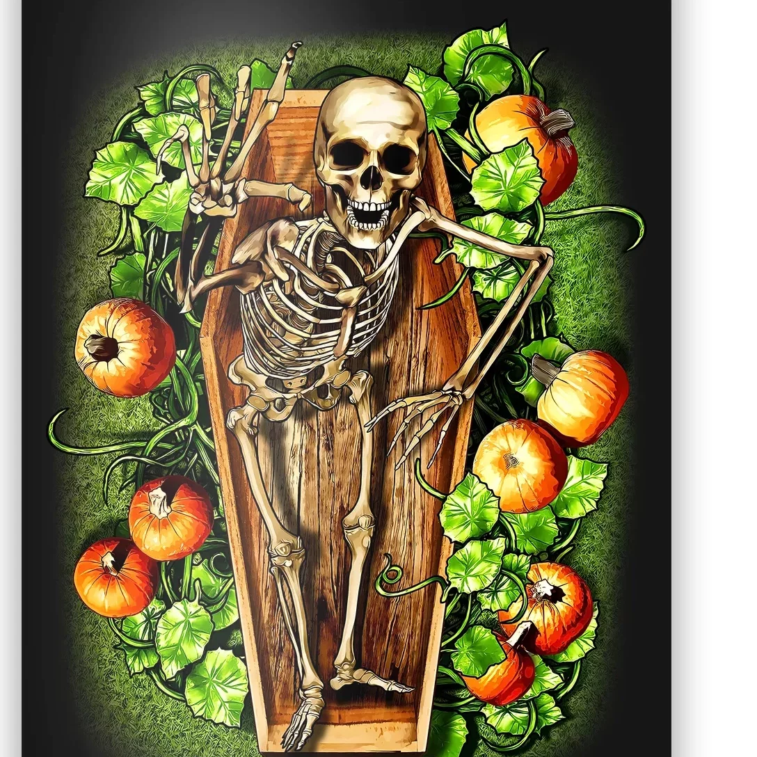 Halloween Casket Pumpkin Patch Poster