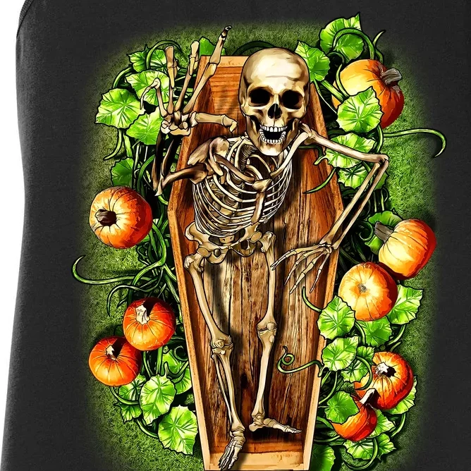 Halloween Casket Pumpkin Patch Women's Racerback Tank