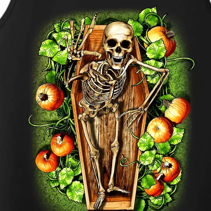 Halloween Casket Pumpkin Patch Performance Tank