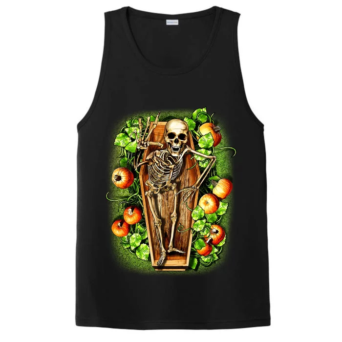 Halloween Casket Pumpkin Patch Performance Tank