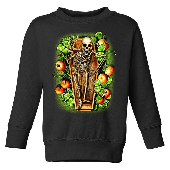 Halloween Casket Pumpkin Patch Toddler Sweatshirt