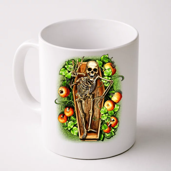 Halloween Casket Pumpkin Patch Front & Back Coffee Mug